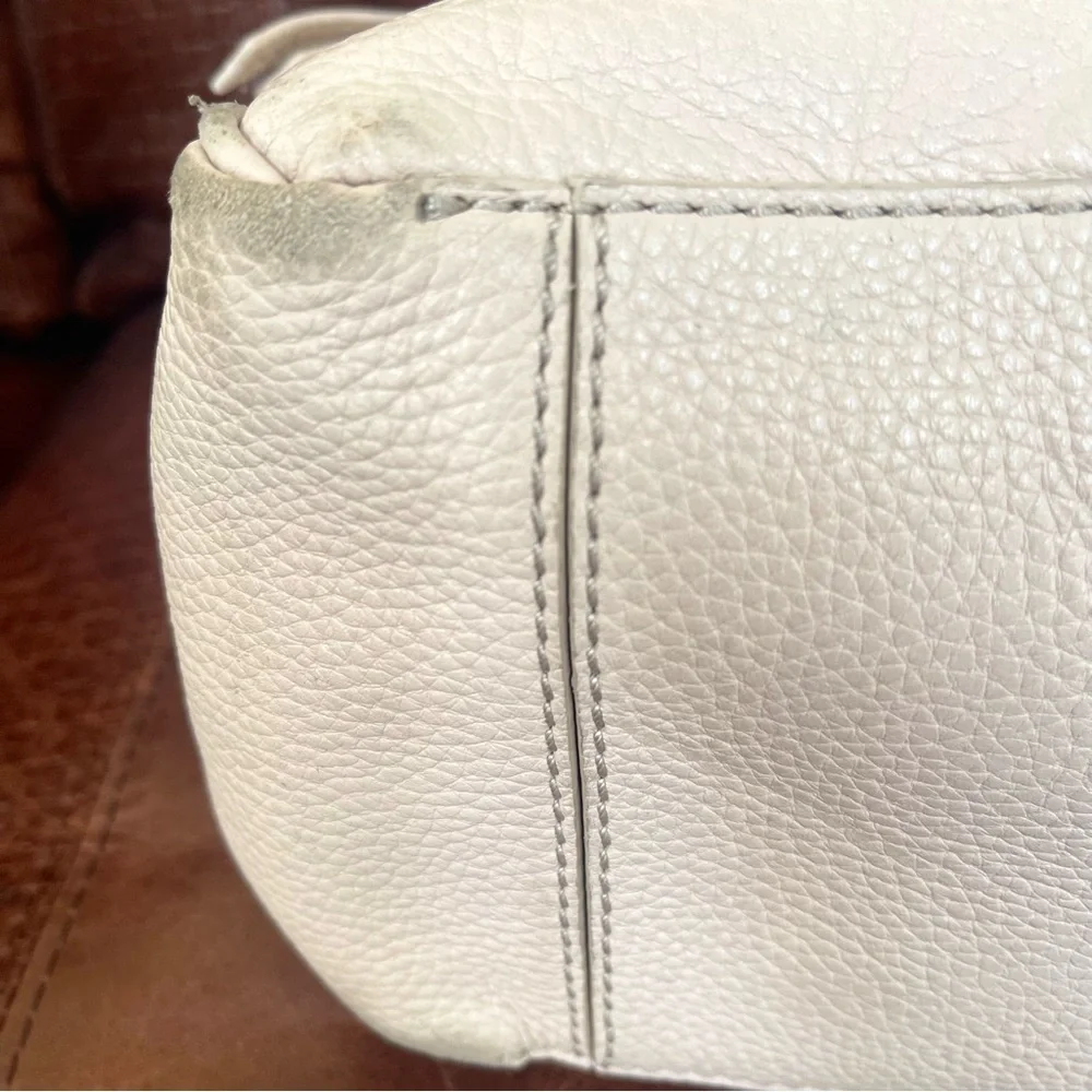 kate spade New York Cream Leather Tote Bag